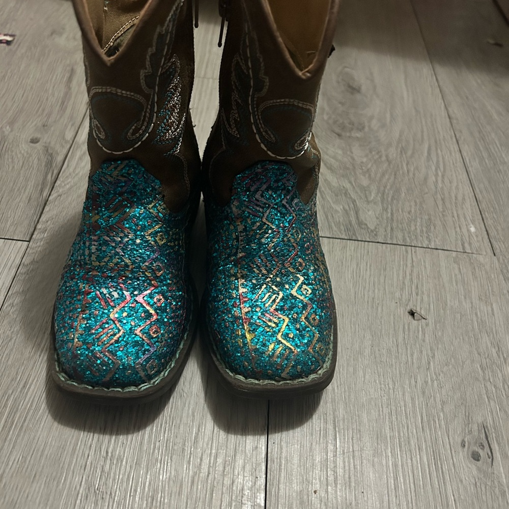 Ariat Turquoise and Brown Western Boots